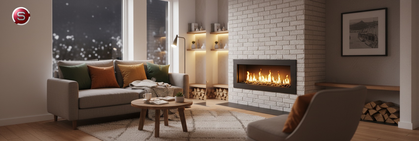 biopaliwo w przytulnym mieszkanku biokominek sie pali